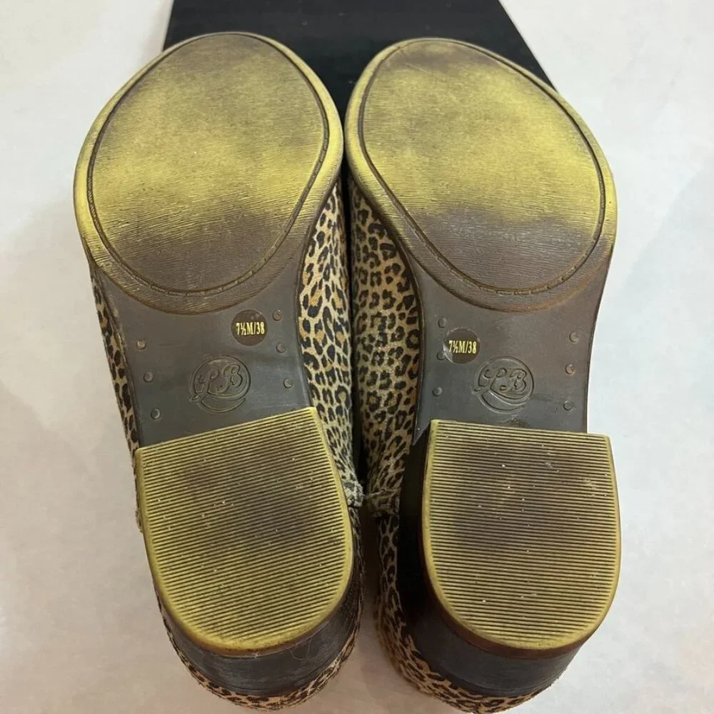 Lucky Brand Baley 2 Leopard Print Leather Ankle Booties 7.5